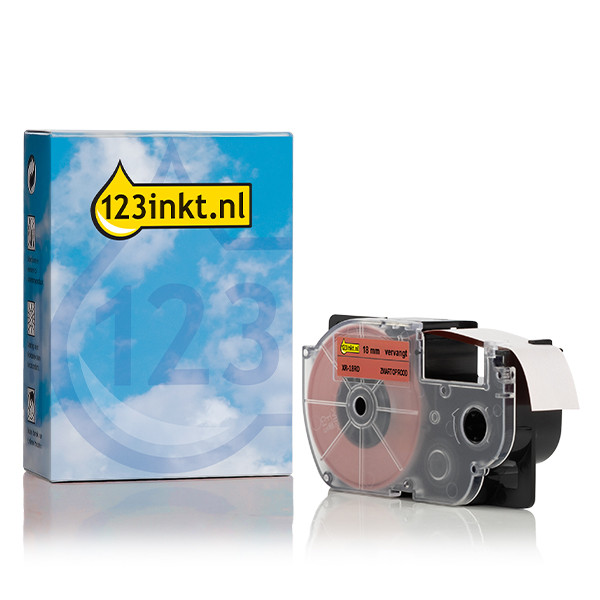 Casio XR-18RD | svart text - röd märkband | 18mm (varumärket 123ink) 056363 - 1