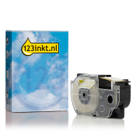 Casio XR-18XG | guld text - transparent märkband | 18mm (varumärket 123ink) 056371