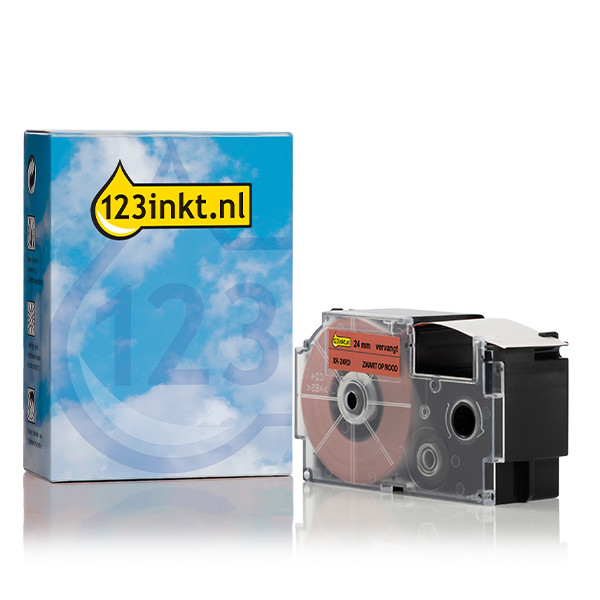 Casio XR-24RD | svart text - röd märkband | 24mm (varumärket 123ink) 056383 - 1