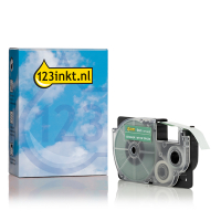 Casio XR-9AGN | vit text - grön märkband | 9mm (varumärket 123ink) 056336