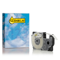 Casio XR-9X | svart text - transparent märkband | 9mm (varumärket 123ink) 056322