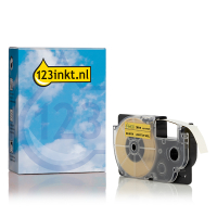 Casio XR-9YW | svart text - gul märkband | 9mm (varumärket 123ink) 056325