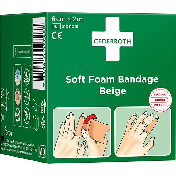 Cederroth Soft Foam Bandage beige 6cm x 2m 361568 - 1