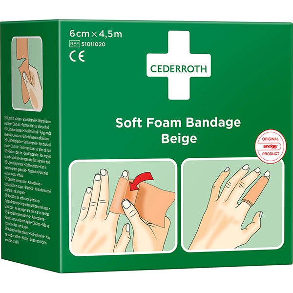 Cederroth Soft Foam Bandage beige 6cm x 4,5m 51011020 361566 - 1