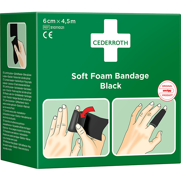 Cederroth Soft Foam Bandage svart 6cm x 4,5m 51011021 361567 - 1