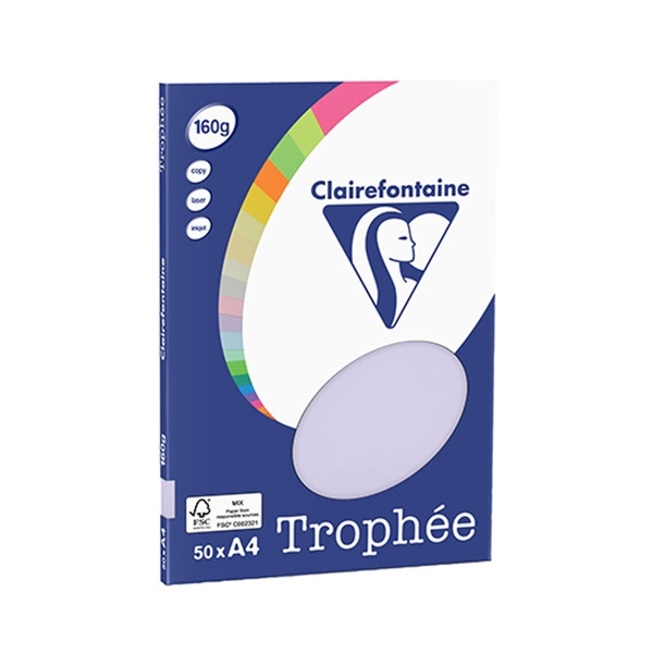Clairefontaine ​​​​​​​160g A4 papper | lila | 50 ark | Clairefontaine 4152C 250066 - 1