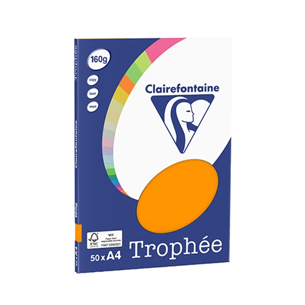 Clairefontaine ​​​​​​​160g A4 papper | ljusorange | Clairefontaine | 50 ark 4160C 250067 - 1