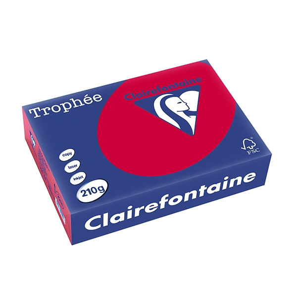 Clairefontaine ​​​​​​​210g A4 papper | körsbärsröd | Clairefontaine | 250 ark 2211C 250098 - 1