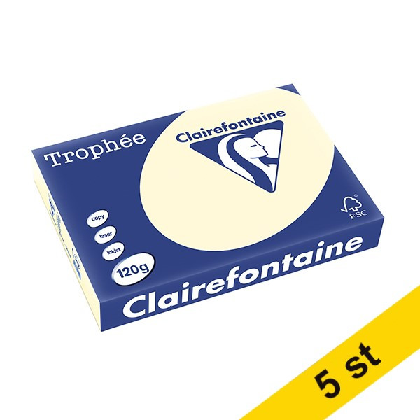 Clairefontaine 120g A4 papper | elfenben | Clairefontaine 1242PC | 1250 ark [10kg]  250400 - 1