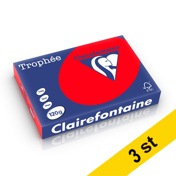 120g A4 papper | korallröd | Clairefontaine 1227PC | 750 ark [6kg] 340033 - 1