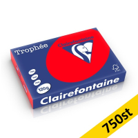 120g A4 papper | korallröd | Clairefontaine 1227PC | 750 ark [6kg] 340033