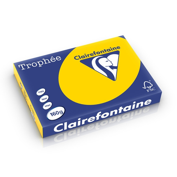 Clairefontaine 160g A3 papper | gyllengul | 250 ark | Clairefontaine 1110C 250272 - 1