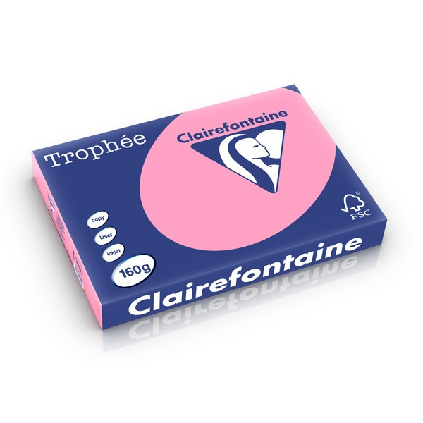 Clairefontaine 160g A3 papper | ljusrosa | 250 ark | Clairefontaine 1014C 250275 - 1