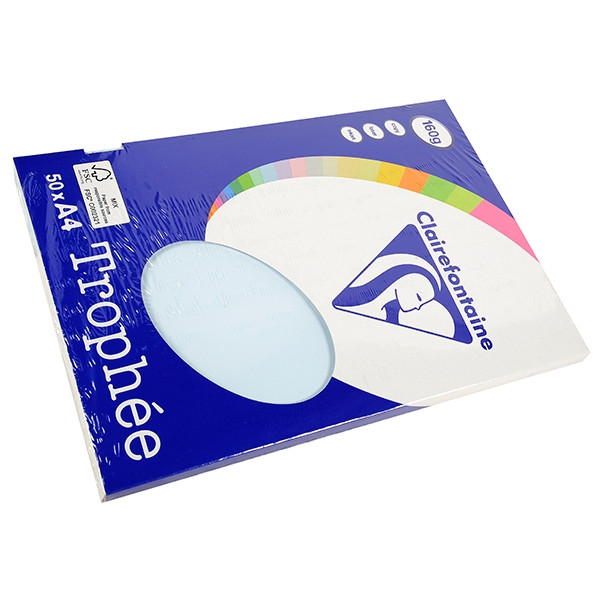 Clairefontaine 160g A4 papper | azurblå | Clairefontaine | 50 ark $$ 4151C 250018 - 1