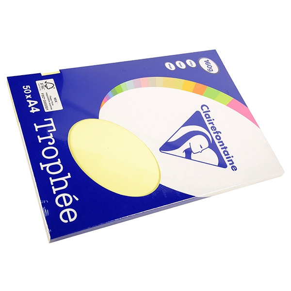 Clairefontaine 160g A4 papper | gul | 50 ark | Clairefontaine 4157C 250021 - 1