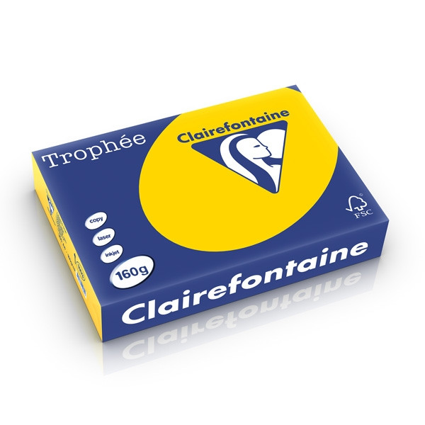Clairefontaine 160g A4 papper | gyllengul | 250 ark | Clairefontaine 1103C 250239 - 1
