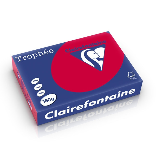 Clairefontaine 160g A4 papper | körsbärsröd | Clairefontaine | 250 ark 1016C 250257 - 1
