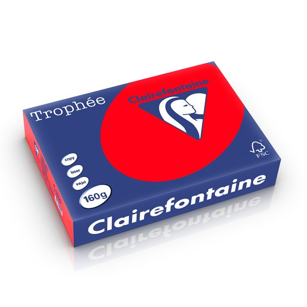 Clairefontaine 160g A4 papper | korallröd | Clairefontaine | 250 ark 1004C 250256 - 1