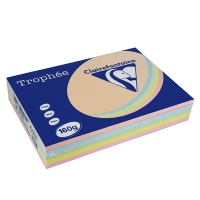 Clairefontaine 160g A4 papper | laxrosa/blå/grön/gul/rosa | Clairefontaine 1712 | 50 ark x5 1712 250023