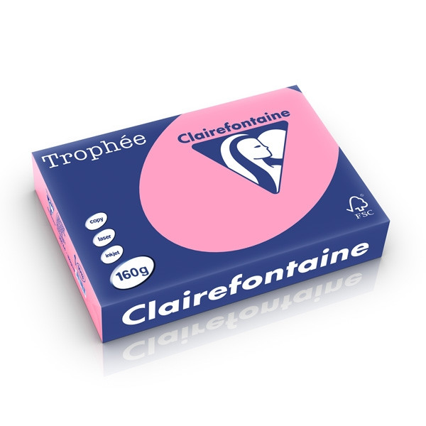 Clairefontaine 160g A4 papper | ljusrosa | 250 ark | Clairefontaine 1013C 250245 - 1