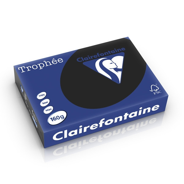 Clairefontaine 160g A4 papper | svart | Clairefontaine | 250 ark 1001C 250267 - 1