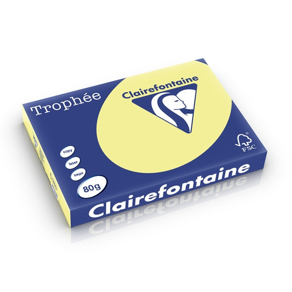 80g A3 papper | citrongul | Clairefontaine 1890PC | 500 ark [5,2kg] 250183 - 1