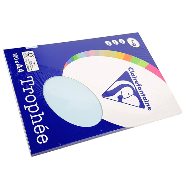Clairefontaine 80g A4 papper | azurblå | 100 ark | Clairefontaine 4101C 250000 - 1