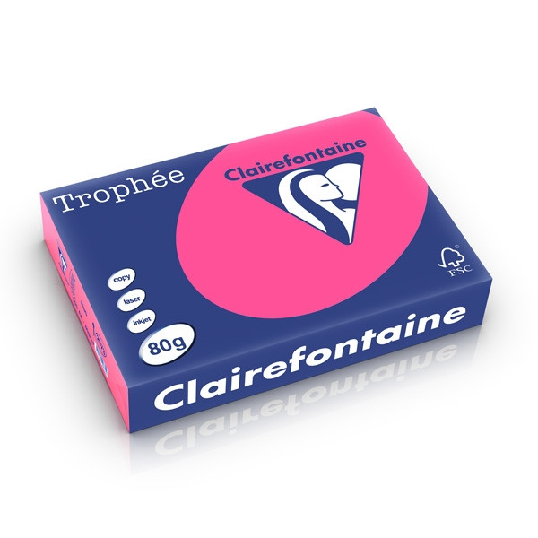Clairefontaine 80g A4 papper | fluorrosa | 500 ark | Clairefontaine 2973C 250286 - 1