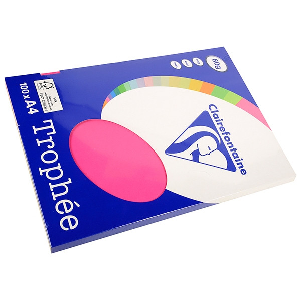 Clairefontaine 80g A4 papper | fuchsia | 100 ark | Clairefontaine 4121C 250008 - 1