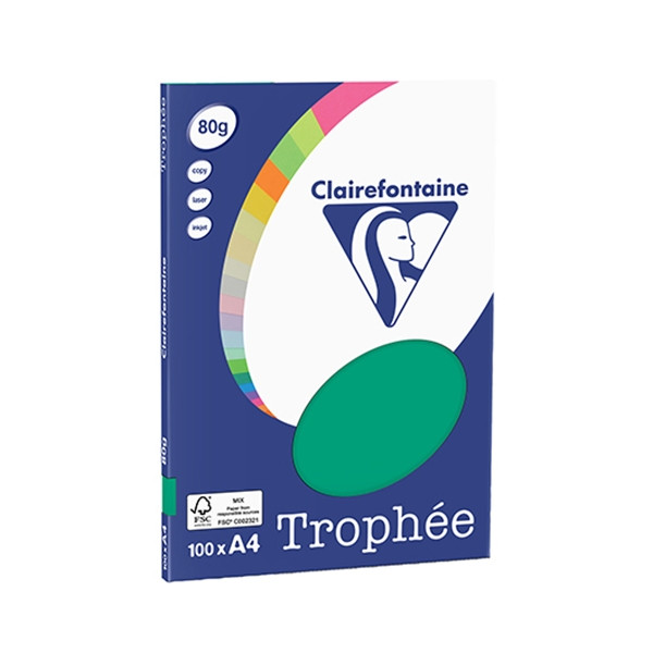 Clairefontaine 80g A4 papper | furugrön | Clairefontaine 4123C | 100 ark 4123C 250044 - 1