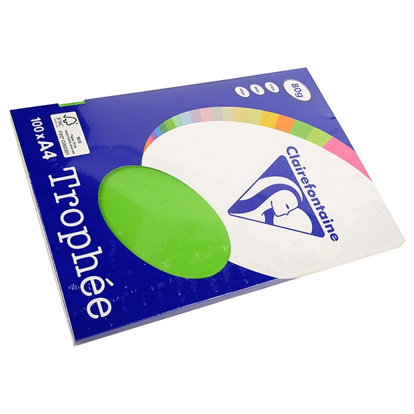 Clairefontaine 80g A4 papper | gräsgrön | 100 ark | Clairefontaine 4115C 250011 - 1