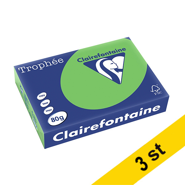 80g A4 papper | gräsgrön | Clairefontaine 1875PC | 1,500 ark [7.5kg] 340031 - 1