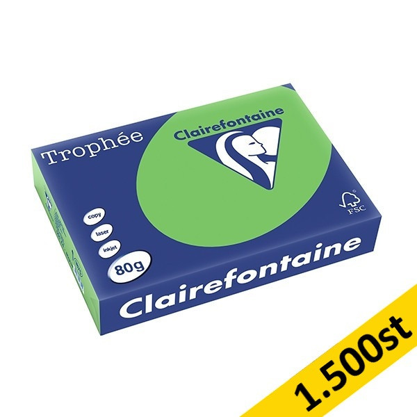 80g A4 papper | gräsgrön | Clairefontaine 1875PC | 1,500 ark [7.5kg] 340031 - 1