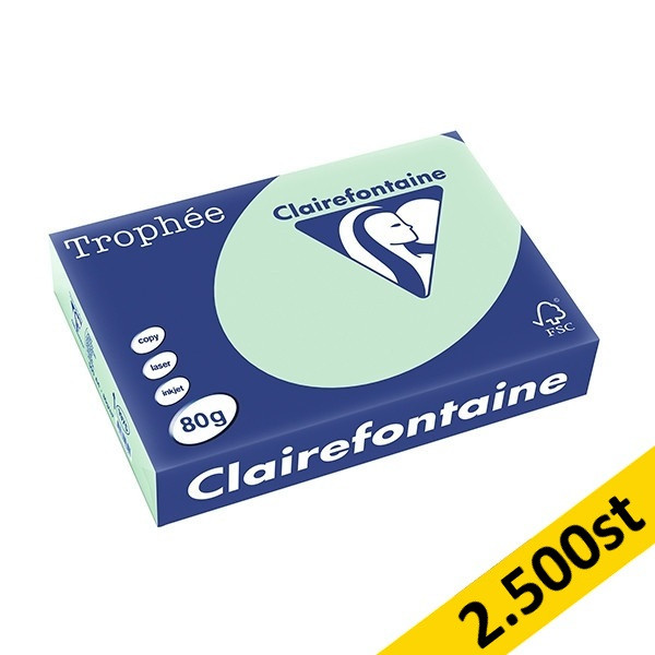 80g A4 papper | grön | Clairefontaine 1975PC | 2,500 ark [13kg] 250409 - 1
