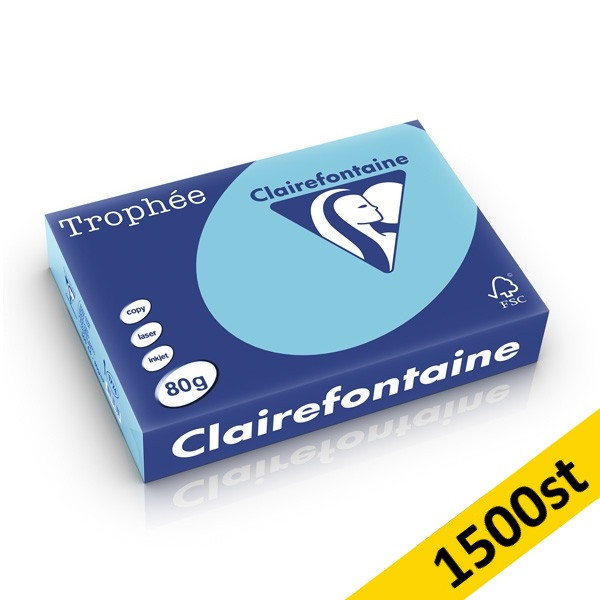 80g A4 papper | himmelsblå | Clairefontaine 1774PC | 1,500 ark [7.5kg] 340040 - 1