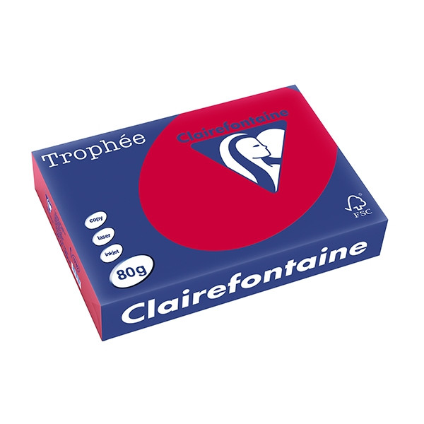 Clairefontaine 80g A4 papper | körsbärsröd | 500 ark | Clairefontaine 1782C 250056 - 1