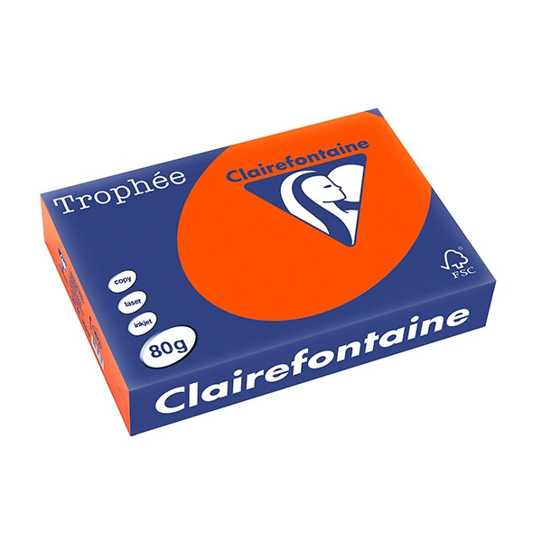 Clairefontaine 80g A4 papper | kardinalröd | 500 ark | Clairefontaine 1873C 250055 - 1