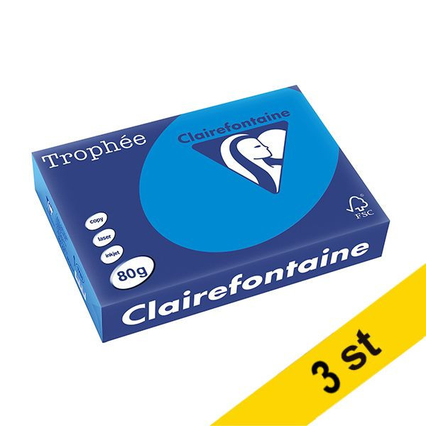 80g A4 papper | karibisk blå | Clairefontaine 1781PC | 1,500 ark [7.5kg] 340037 - 1