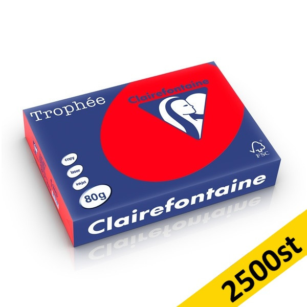 80g A4 papper | korallröd | Clairefontaine 8175PC | 2,500 ark [13kg] 250414 - 1