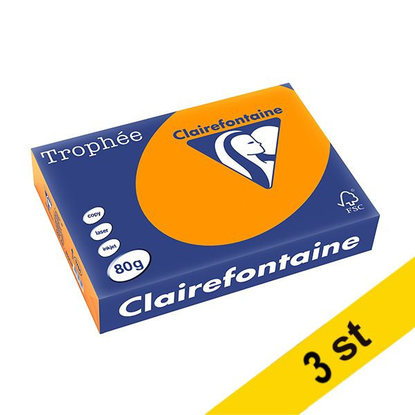 80g A4 papper | ljusorange | Clairefontaine 1761PC | 1,500 ark [7.5kg] 340041 - 1