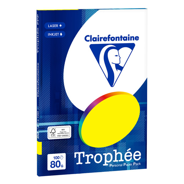 Clairefontaine 80g A4 papper | neongul | Clairefontaine 4127C | 100 ark 4127 250014 - 1
