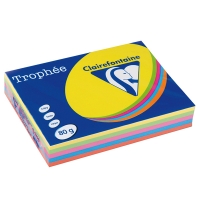 Clairefontaine 80g A4 papper | neongul/grön/orange/blå/rosa | Clairefontaine 1704 | 100 ark x5 1704 250012
