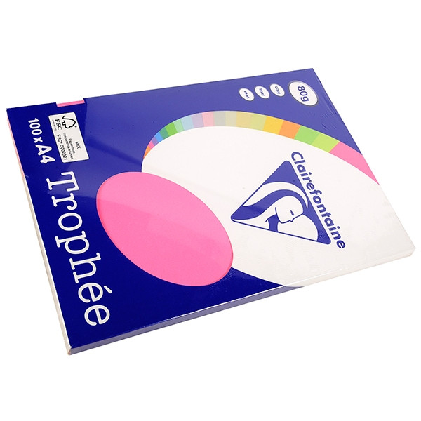 Clairefontaine 80g A4 papper | neonrosa | 100 ark | Clairefontaine $$ 4126C 250013 - 1