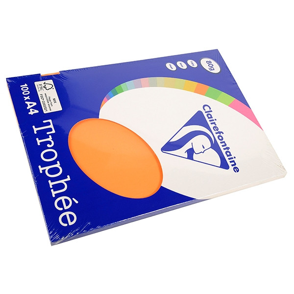 Clairefontaine 80g A4 papper | orange | 100 ark | Clairefontaine 4108C 250004 - 1