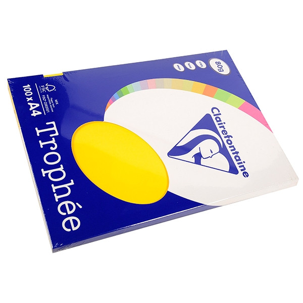 Clairefontaine 80g A4 papper | solgul | 100 ark | Clairefontaine 4117C 250010 - 1