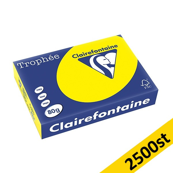 80g A4 papper | solgul | Clairefontaine 1877PC | 2,500 ark [13kg] 250403 - 1