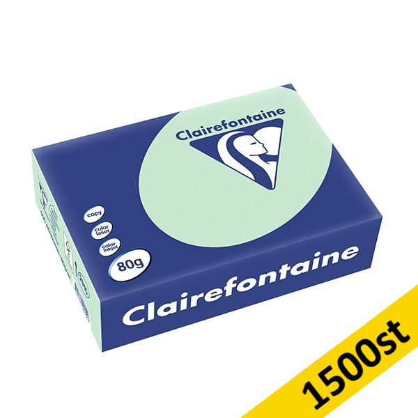 80g A5 ohålat papper | grön | Clairefontaine 2915C | 1,500 ark [7.5kg] 340034 - 1