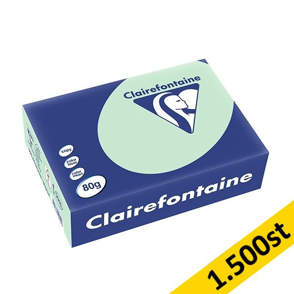 80g A5 ohålat papper | grön | Clairefontaine 2915C | 1,500 ark [7.5kg] 340034 - 1