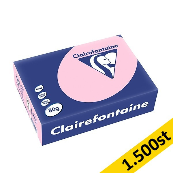 80g A5 ohålat papper | ljusrosa | Clairefontaine 2914C | 1,500 ark [4kg] 340032 - 1