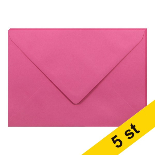Clairefontaine Kuvert 120g C5 | intensiv rosa | Clairefontaine | 5st 26572C 250345 - 1